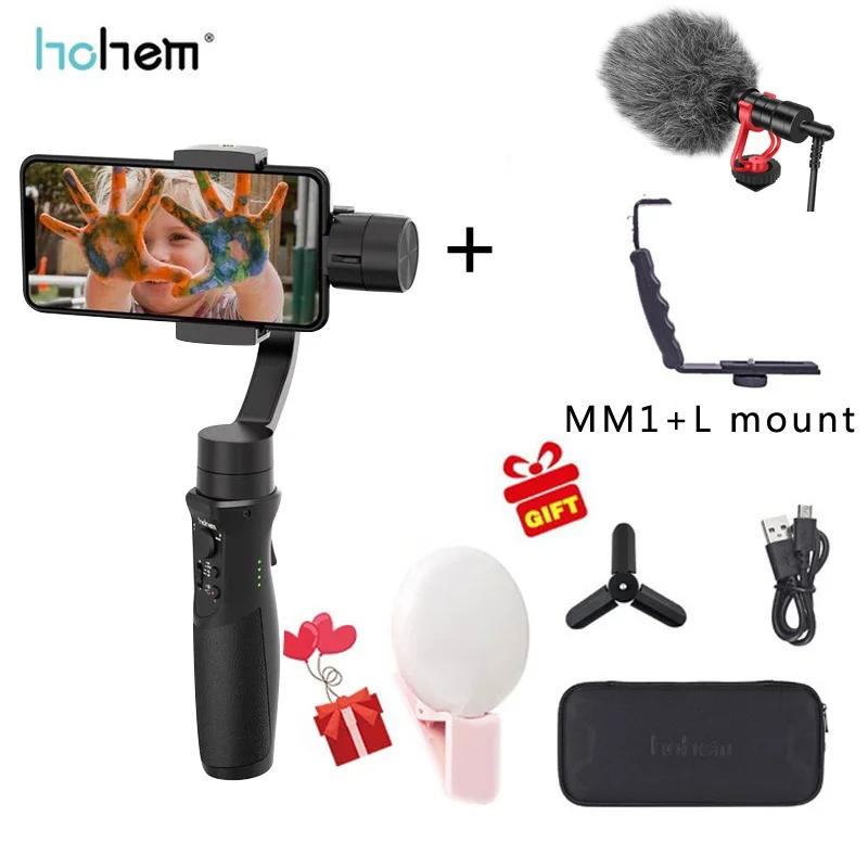 Plus w l fm1 microph Hohem iSteady мобильный+ плюс карданный 3-осевой ручной смартфон стабилизатор для iPhone XS XR X 8 7 6 для samsung huawei Gopro - Цвет: Plus w l fm1 microph