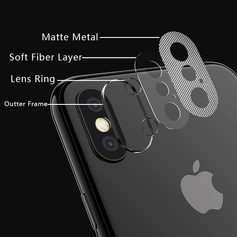 Защитная крышка для объектива iPhone XS Max роскошный тонкий металлический чехол с