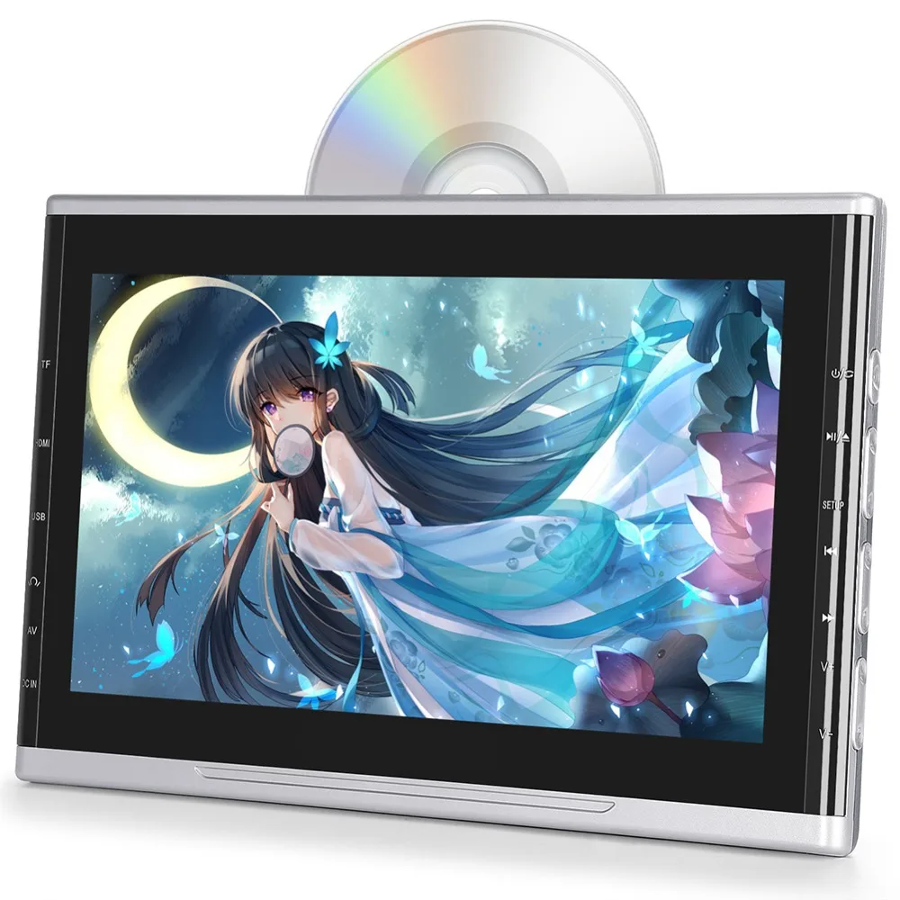 Тыква 10,1 дюймов 1024*600 подголовник автомобиля мониторы DVD видео плеер USB/SD/HDMI/FM TFT ЖК дисплей экран сенсорная кнопка игры дистанционное управление