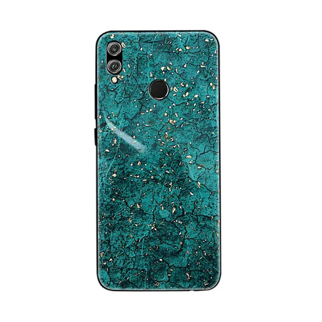 Honor 10 светильник чехол мраморный Золотой фольгированный чехол для huawei honor 9 10 lite 8x max 8c защитный чехол для honor 10 lite 9lite - Цвет: Green
