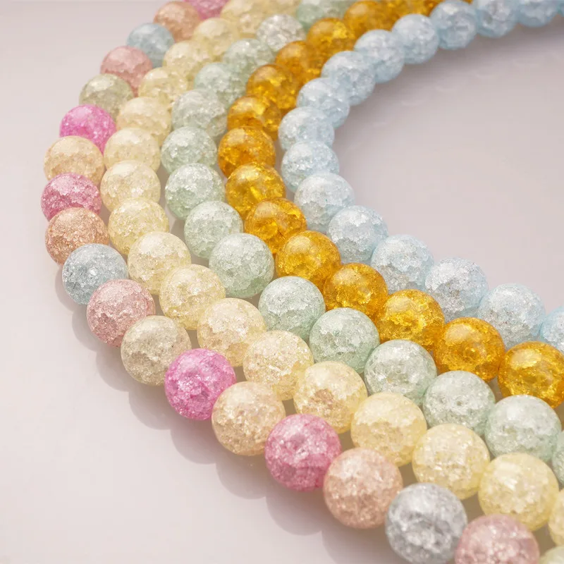 Круглые снежные хрустальные бусины для изготовления ювелирных браслетов DIY 15