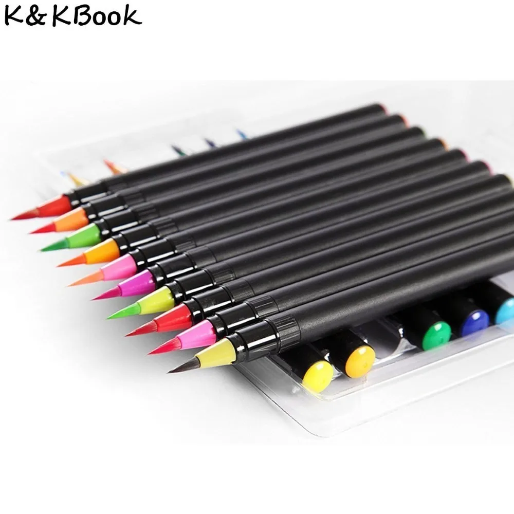 Ручка для каллиграфии K & KBOOK 20 цветов кисть ткани ручка акварельные