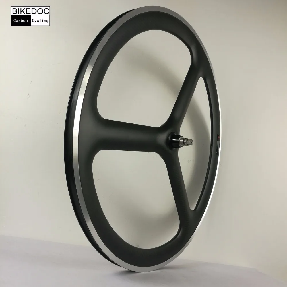 Трехспицевое колесо BIKEDOC из углеродного сплава с тормозной поверхностью 700c|3 spoke