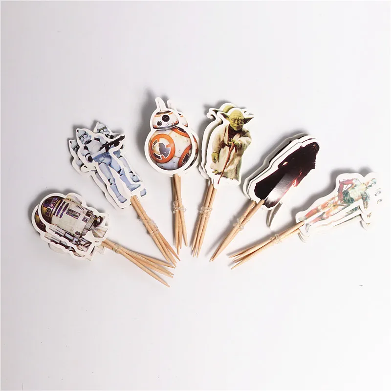 48 шт. в Star Wars герои кекс топперы торт партия Аксессуары праздничного события и