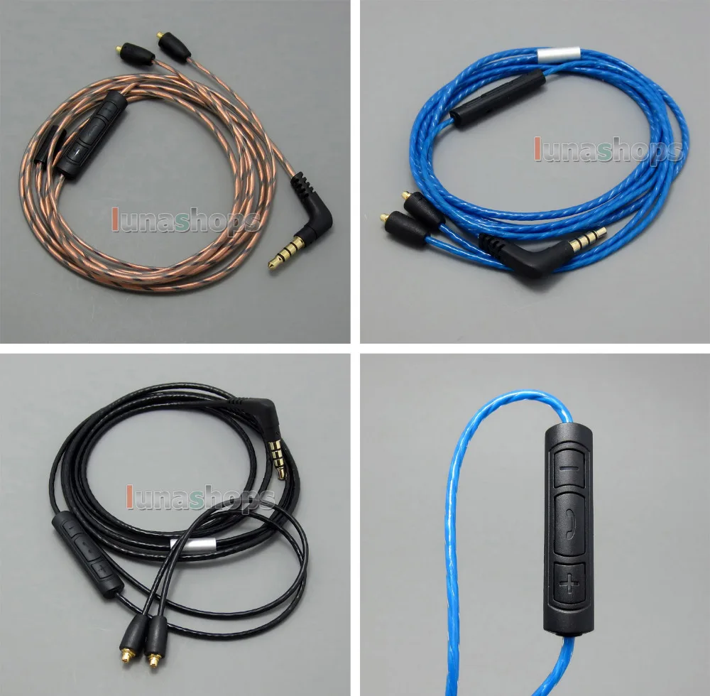 С микрофоном пульт дистанционного управления кабель для наушников DIY Для Shure se215
