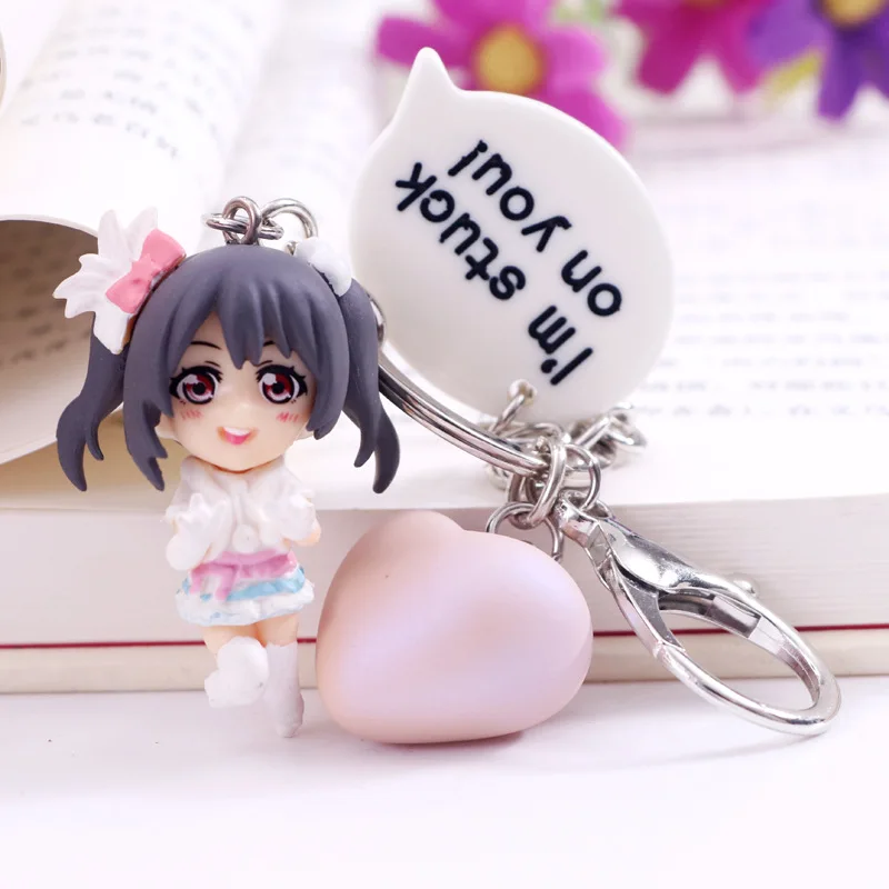 Kawaii аниме Love Live Keychain Honoka Kousaka Hanayo Koizumi Nico Yazawa Maki Nishikino Eli Ayase Подвески экшн-Фигурки