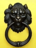 copper brass chinese crafts asian exquisite chinese fierce lion head door knocker 7high