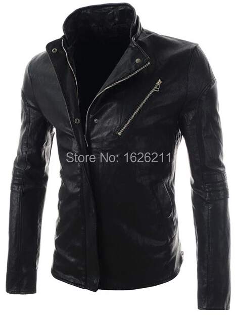 New men leahter jackets casual slim fit long sleeve black leather jacket cardigan coat outwear men's clothing clothe ghgh | Мужская