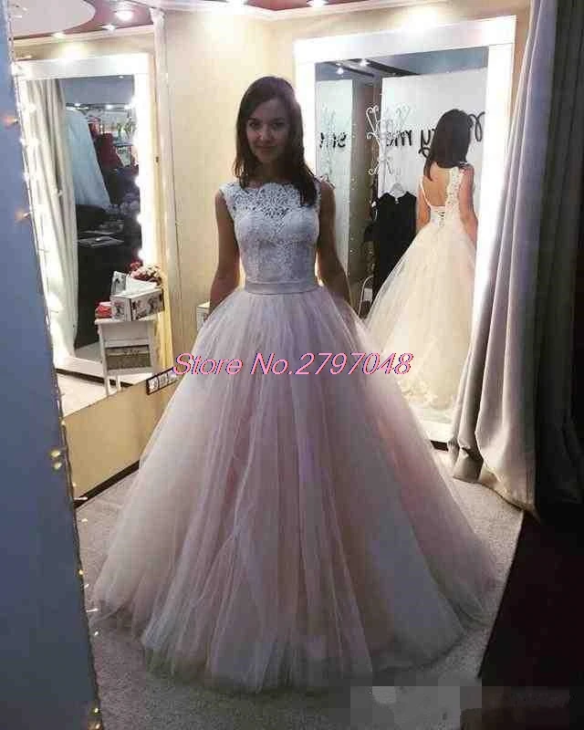 2017 Новый Line Девушки Пром Платья Sheer Jewel Шея аппликации Кружева Длина Пола Вечерние