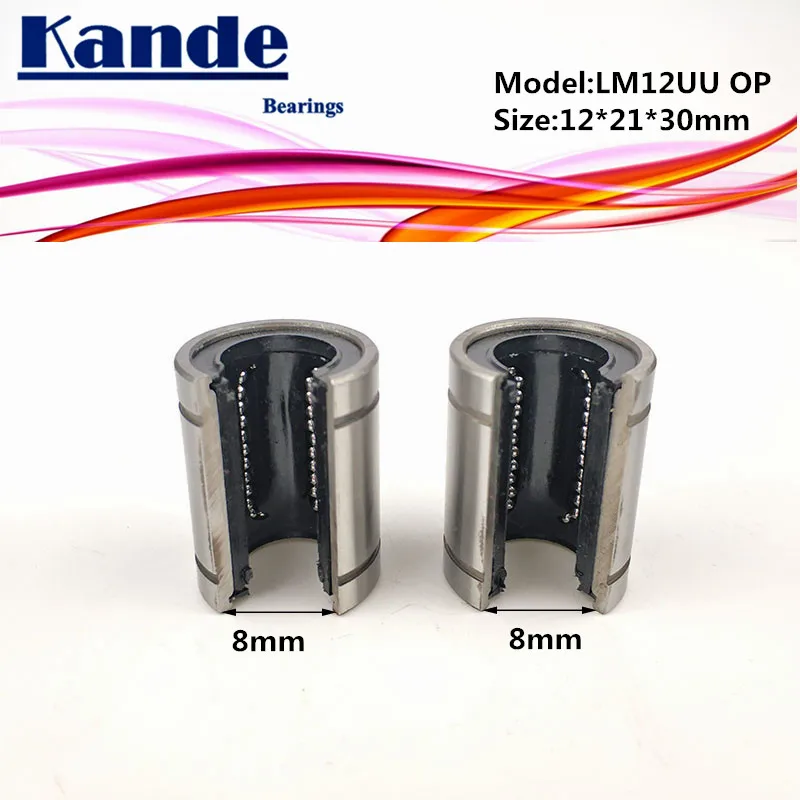 Подшипники Kande 2 шт. LM12OP lm12uop LM12UU OP линейные подшипники Открытого Типа CNC линейная