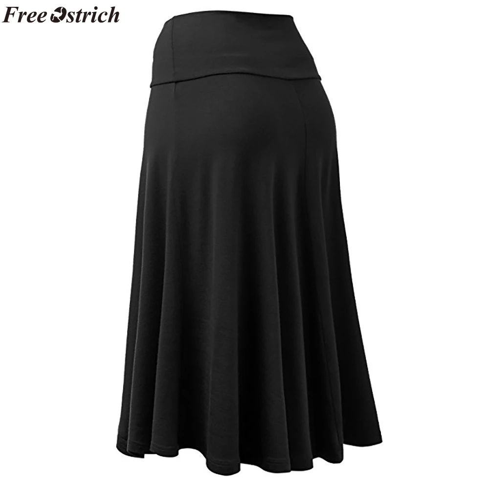 Женская длинная юбка FREE OSTRICH faldas mujer moda однотонная плиссированная размера плюс с