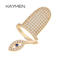 kaymen new arrival fashion luxury finger nail ring for women copper inlaid a zircon fingernail ring party jewelry ri 03001