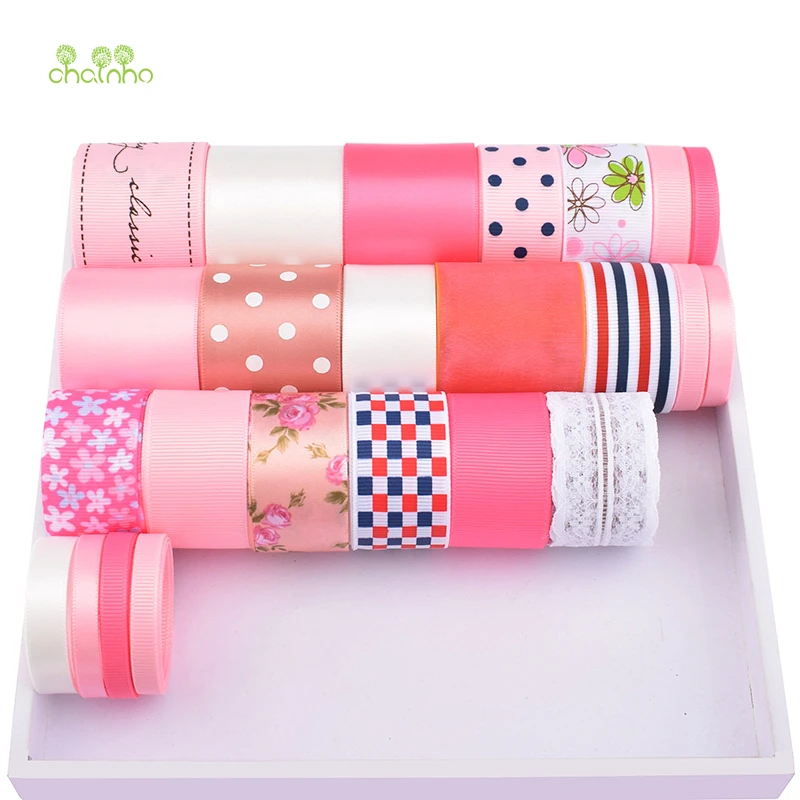 High quality,Mix 24 Designs,Pink Ribbon Set For DIY Handmade Gift&Craft Packing,Hair Ornament Accessories,Package 24 Yard,HB011
