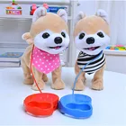 Робот-собака, пение, танцевальная ходьба, музыкальный хаски, Электронная собачья игрушка для детей, поводок для собак, Электрический танец, музыка, плюш