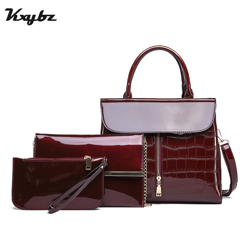 KXYBZ 3 шт. Роскошная лакированная кожа сумки женские дизайнерский бренд знаменитый