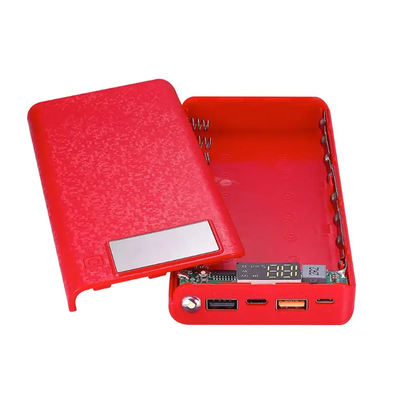 QC 3 0 Dual USB + Type C PD 8x18650 аккумулятор DIY Power Bank Box светодиодное быстрое зарядное