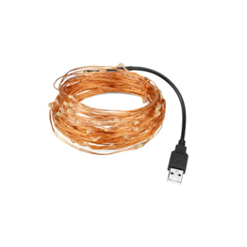LED String light 10M 5M 3M 2M Powered by Battery USB led Strip lamp Copper wire Fairy lights Christmas Wedding Party Decoration | Лампы и