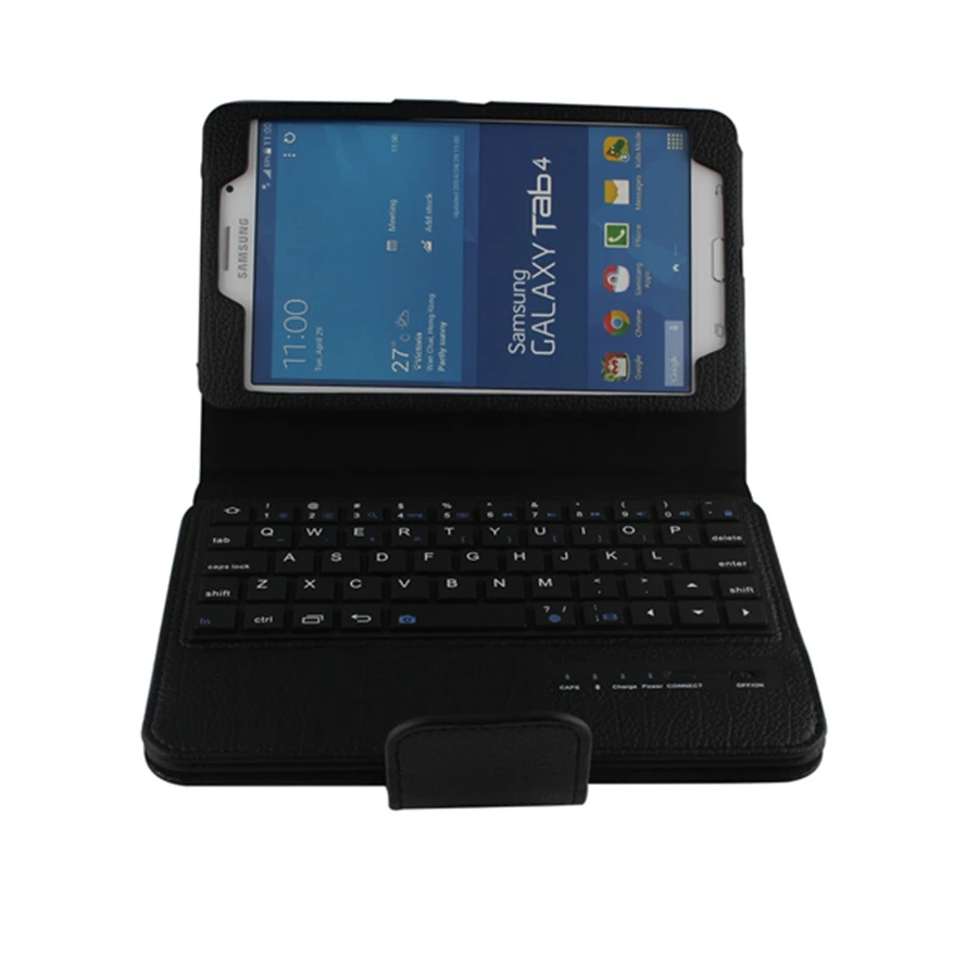 Для samsung Galaxy Tab 4 7,0 T230 беспроводной Bluetooth чехол-клавиатура для Galaxy Tab 4 7,0 планшет Флип кожаный чехол подставка+ стилус - Цвет: Черный