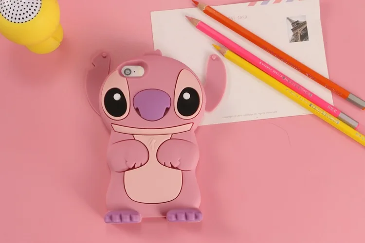 Аниме мультфильм Стич силиконовый 3D милый чехол-накладка для iPhone 6 6s 6G 4 7 iphone6