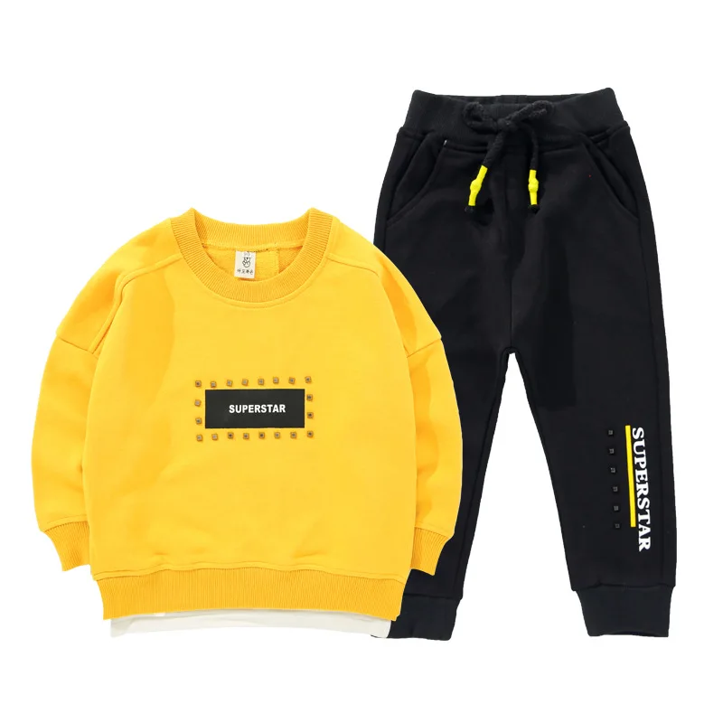 2018 Spring Autumn New Fashion Boys Long Sleeved Pullover Cotton Casual Shirts Trousers Clothings Suits Popular Tidal |