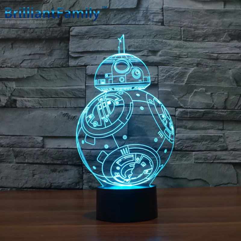 Star Wars красочные 3D Книга настольная лампа светодио дный визуальный трехмерное