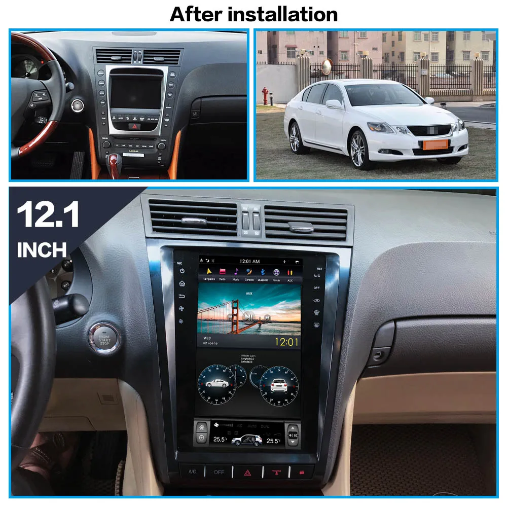 Тесла Android6.0 автомобиля нет dvd плеер gps навигации для Lexus GS GS300 GS350 GS450 GS460 2004 2011