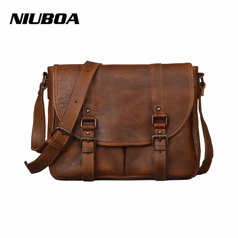 Сумка мессенджер NIUBOA Мужская из натуральной кожи|genuine leather men bag|bag high qualityleather man bags |