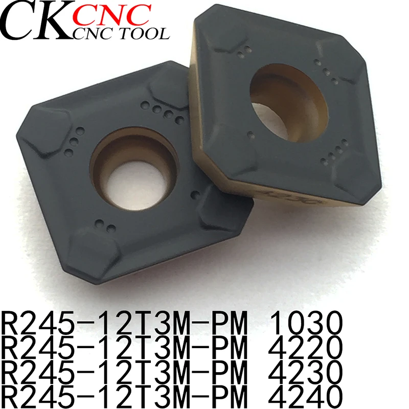 10 шт. R245 12T3M PM 1030 4220 4230 4240 cnc карбидные режущие инструменты фрезерные Вставки