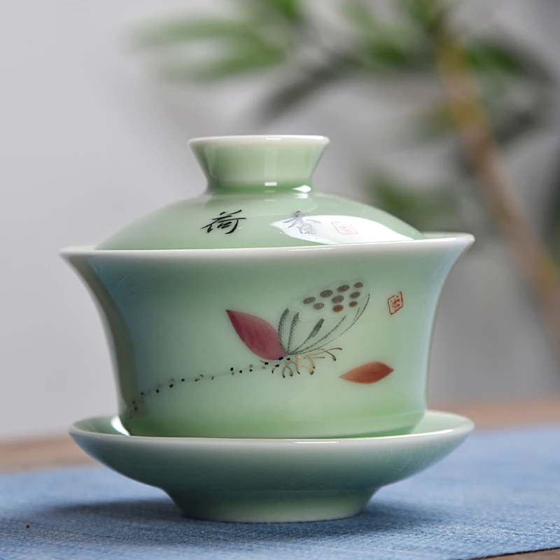Высококачественный чайный набор Gai Wan из костяного фарфора чайные наборы Gaiwan