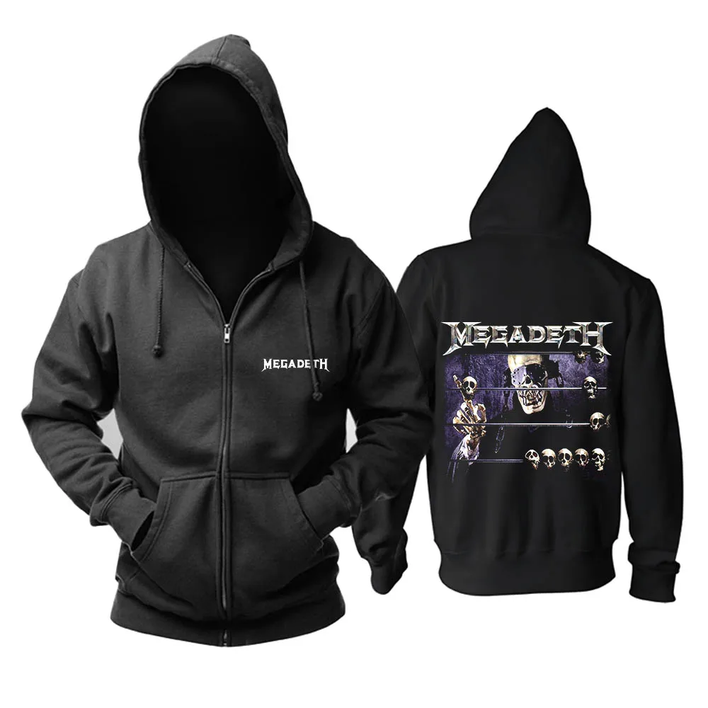 Bloodhoof MEGADETH band THRASH METAL LICA DAVE MUSTAINE ANTHRAX Черная Толстовка азиатского размера - Цвет: style1