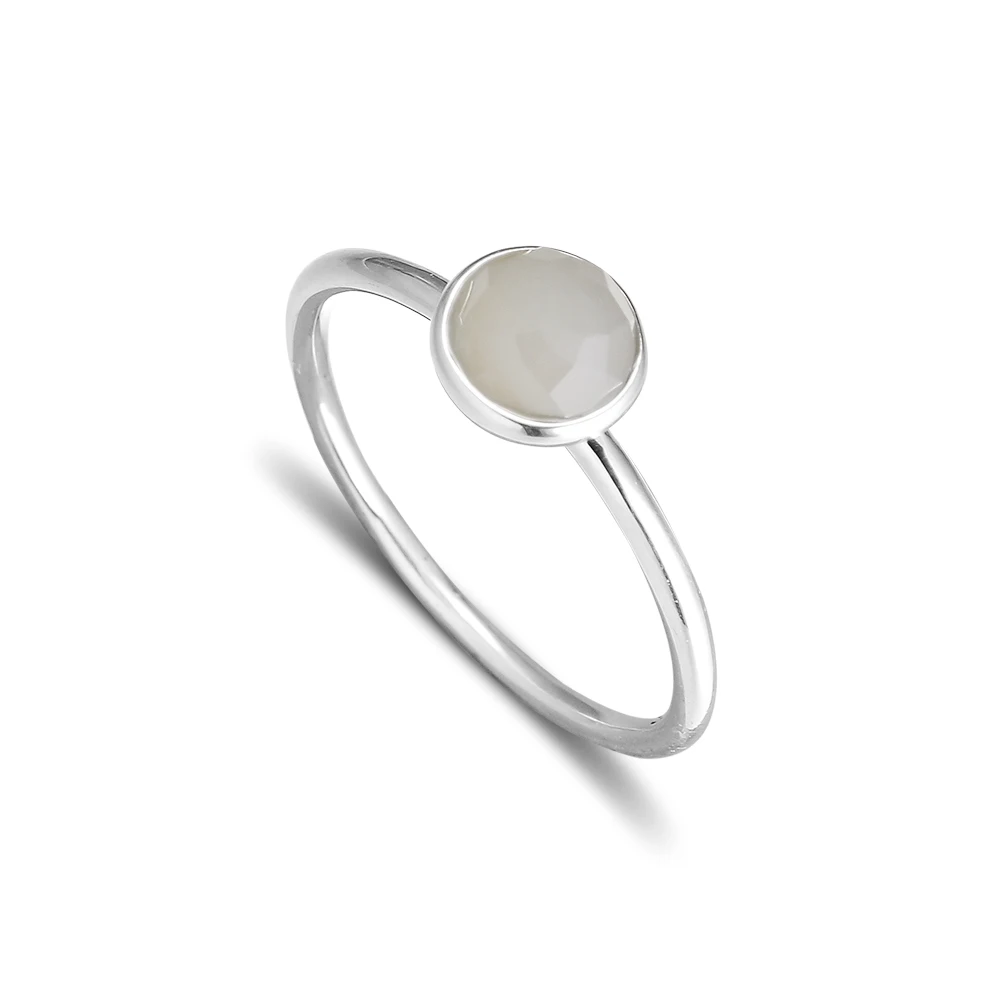 

CKK 925 Sterling Silver June Droplet, Grey Moonstone Rings For Women Original European Style Jewelry