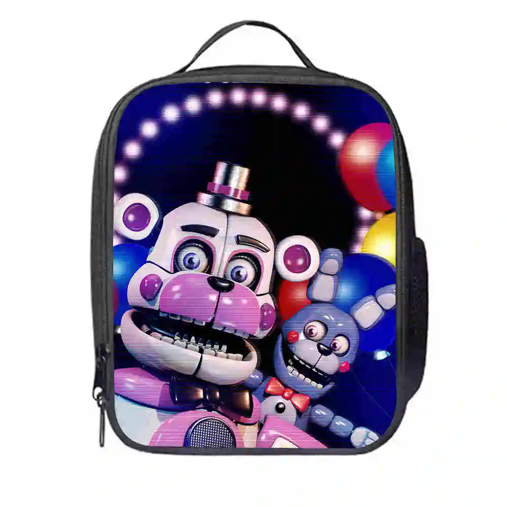 FNAF сумка для ланча индивидуальные Фредди для женщин, мужчин, подростков, мальчиков и девочек, детские сумки Чика; Фокси, школьный изолированный охладитель, сумка-тоут - Цвет: 011LB26