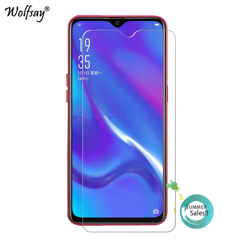 Wolfsay-Protector de pantalla de vidrio templado para OPPO K1, vidrio Protector para OPPO K1 K 1, pel&iacute;cula ultrafina 9H, 2 uds.-0