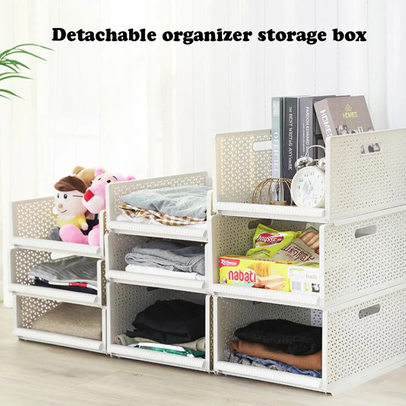 Съемная коробка для хранения одежды органайзер спальни кухня полый стеллаж