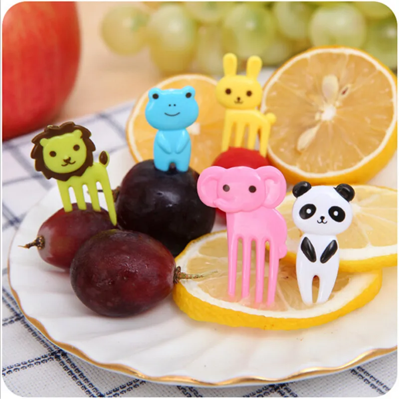 10 шт./компл. Новые Животные фермы мини мультфильм фрукты вилка знак из смолы