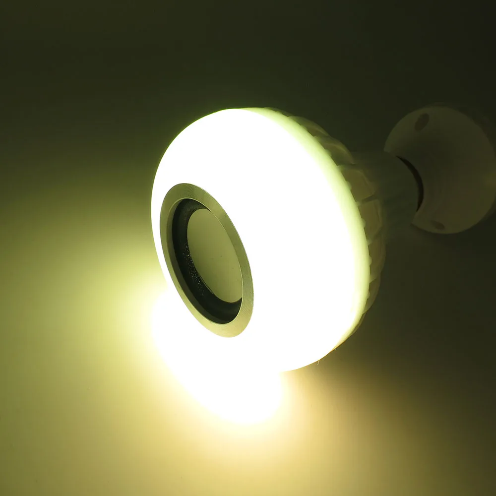 Беспроводной bluetooth динамик E27 светодиодный RGB музыкальный лампочка лампа умный RGBW
