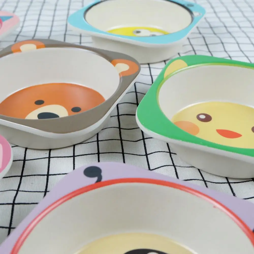 Детская посуда из натурального бамбукового волокна с рисунком миска для курицы