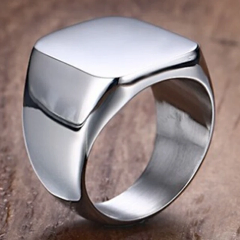 Вывеска-Кольцо из нержавеющей стали черного цвета размер 4-15 | Украшения и