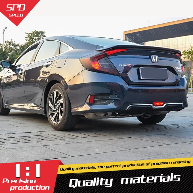 Для Honda Civic задний спойлер ABS задний бампер диффузор защитные бамперы для 16 Civic тела набор бампер задний спойлер