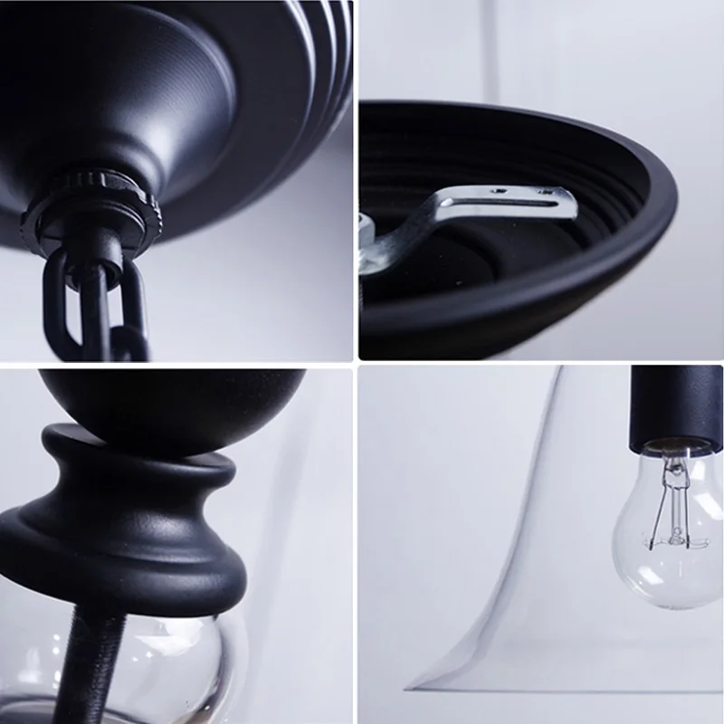 Один подвесной светильник висящий на кухне Современные прозрачные стеклянные