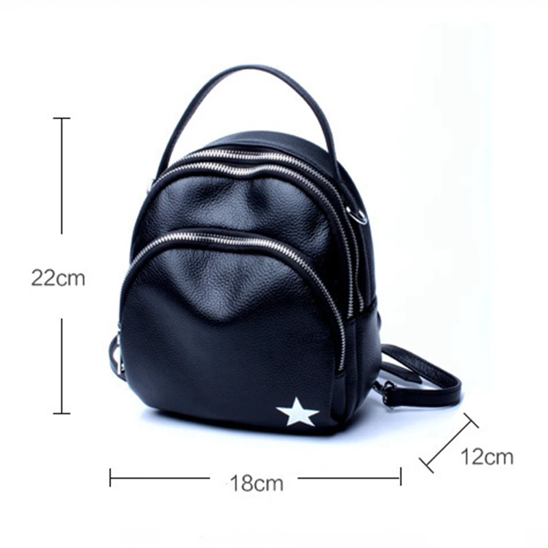 

DOYUTIG New Arrival Genuine Leather Black Backpack For Women Fashion Real Cow Leather Knapsack Female Double Shoulder Bags E153