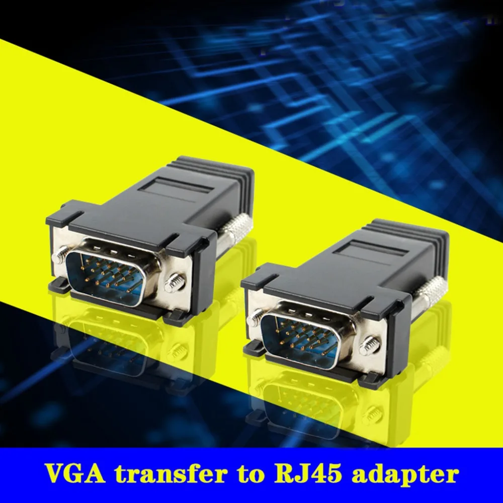 VGA удлинитель штекер к локальной сети Cat5 Cat5e/6 RJ45 Ethernet Женский конвертер адаптер |