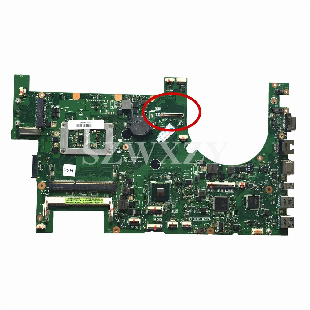 60NB04K0-MB1220 для Asus G750JZA 2D Материнская плата ноутбука i7-4710HQ процессор G750JZ REV: 2 0