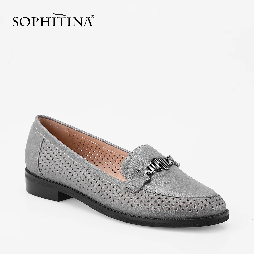 SOPHITINA/Новинка 2020 года обувь на плоской подошве элегантная из овечьей кожи с
