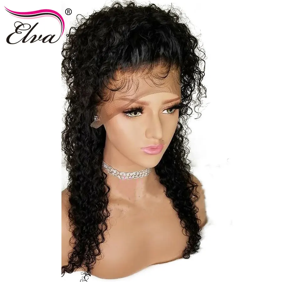 

Curly Lace Front Human Hair Wigs Pre Plucked Hairline With Baby Hair Elva Remy Hair Glueless 13x4 Lace Front Wig For Black Women