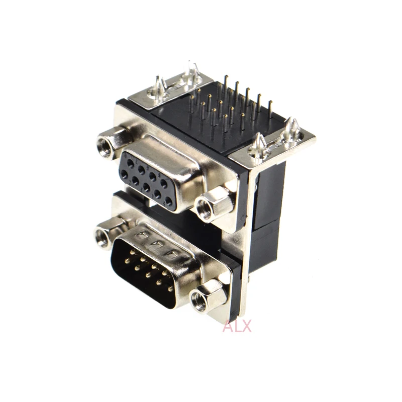doubule DR9 DB9 Mixed MALE female PCB Mount serial port CONNECTOR RIGHT ANGLE D-Sub RS232 COM CONNECTORS Adapter 9 PIN 9P | Обустройство