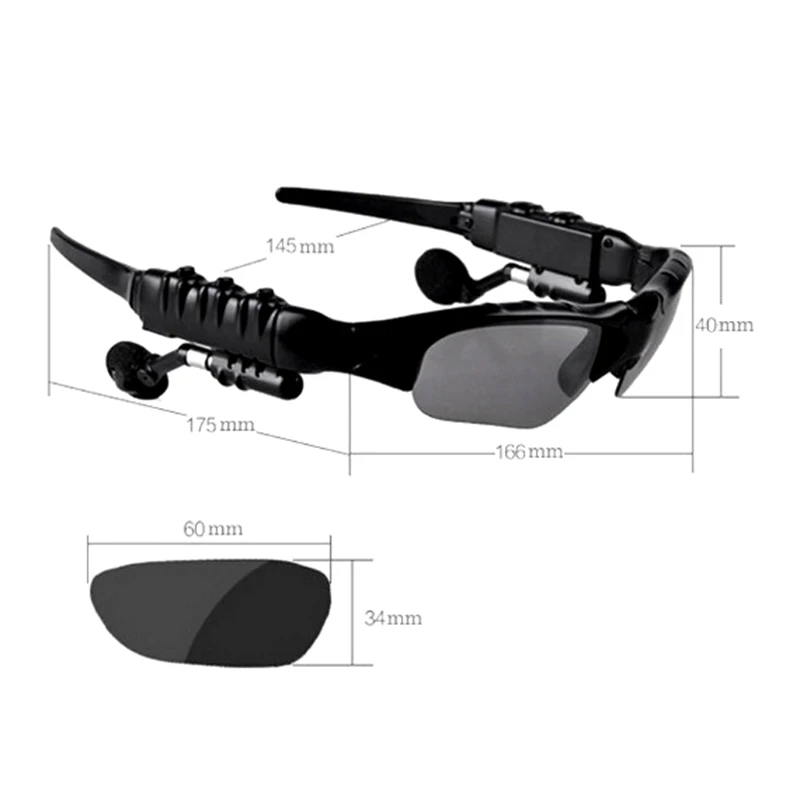 Спорт стерео BT4.0 очки Bluetooth солнцезащитные очки BT Hands Free открытый MP3 для верховой езды Беспроводной солнцезащитные очки наушники музыка