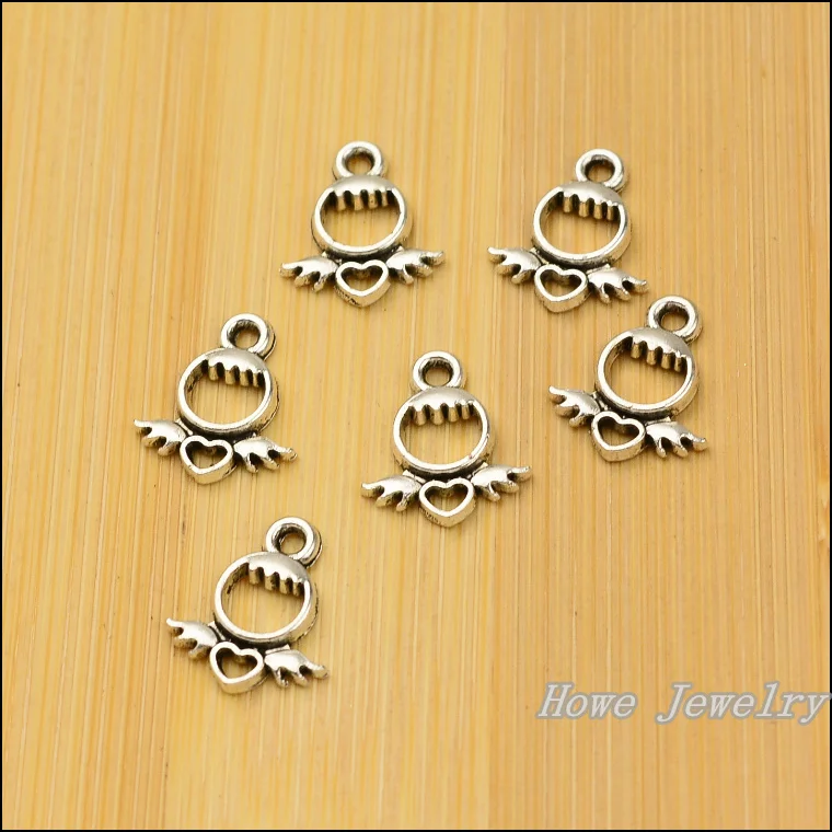 Оптовая продажа 250 шт Ретро полые ангел очарование тибетское серебро подходит