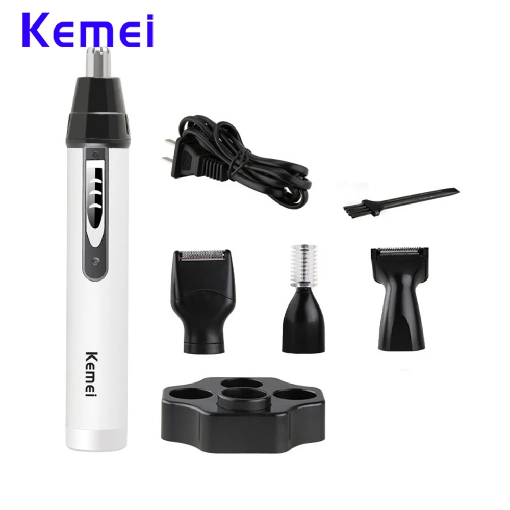 Kemei KM 6650 4 в 1 триммер для носа и ушей моющаяся перезаряжаемая электробритва уход