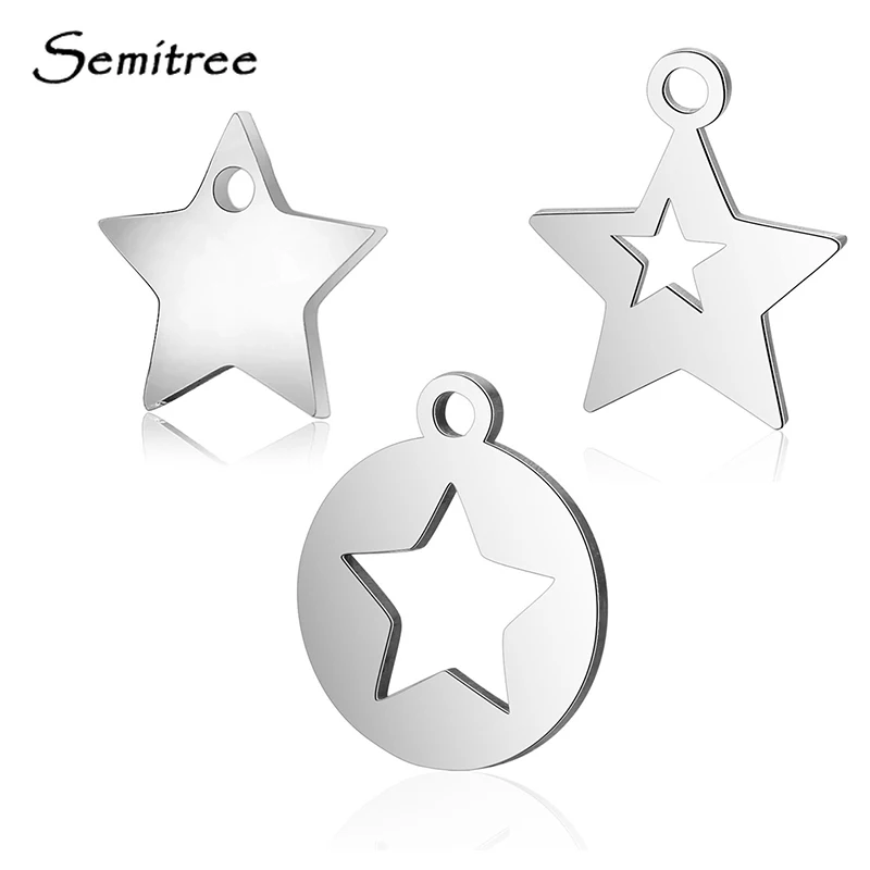 Semitree 10 шт./лот звезда оберег ожерелье из нержавеющей стали кулон браслет амулеты